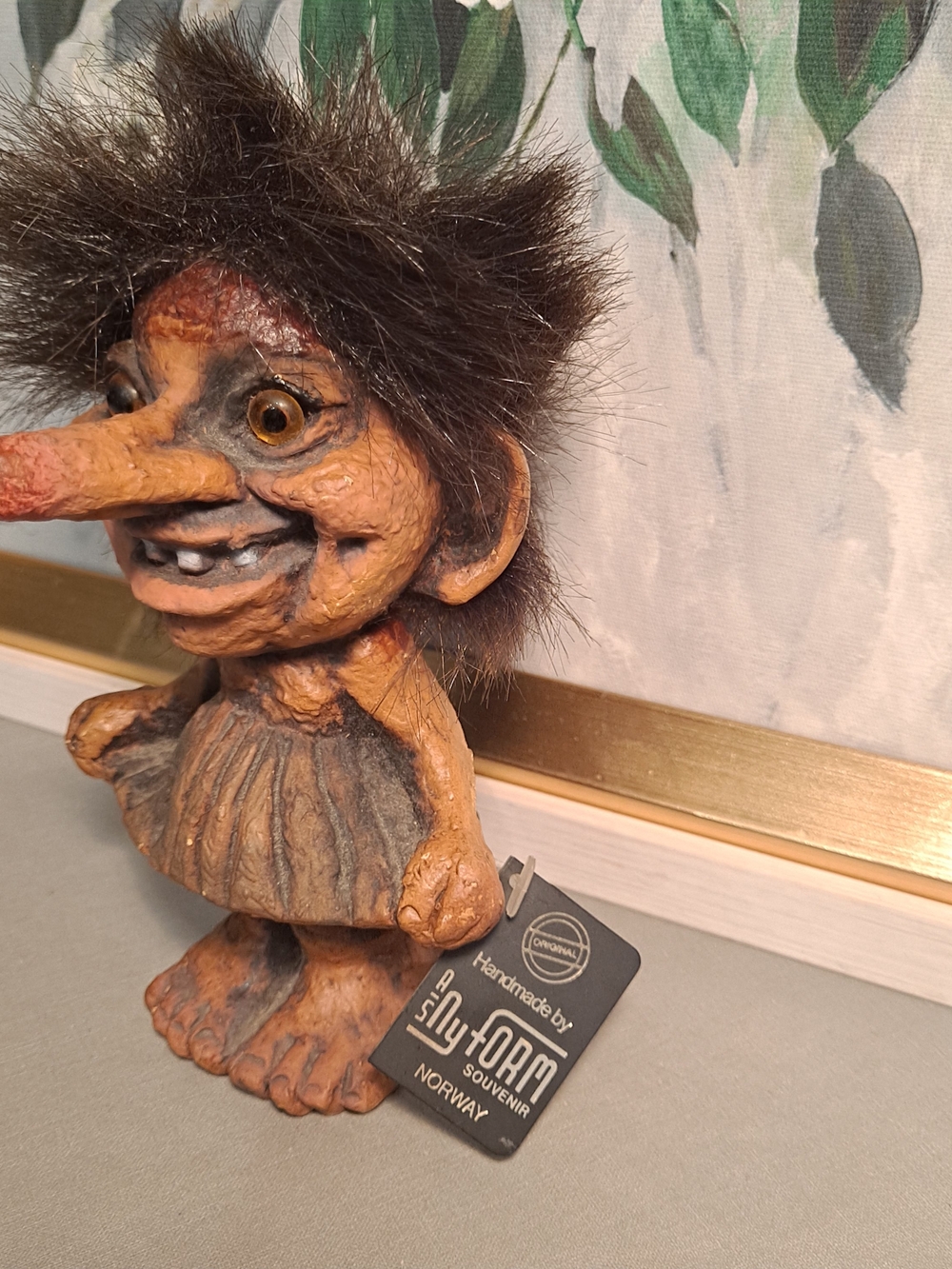 NyForm Vintage 90s Handmade In Norway Brown Girl Lena Troll Doll Latex Sculpture - Picture 2 of 12